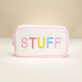STUFF Message Embroidered Pouch Bag / Organizer