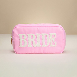 BRIDE Message Patch Embroidered Pouch Bag / Organizer