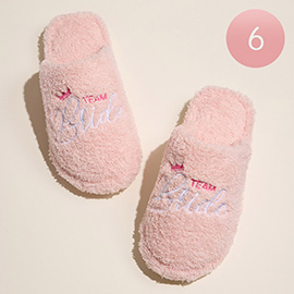 6Pairs - BRIDE Embroidered Home Indoor Floor Slippers