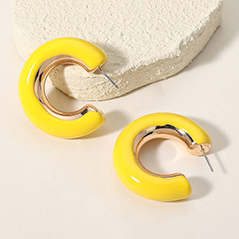 Chunky Enamel Hoop Earrings