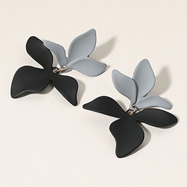 Matte Colored Petal Dangle Earrings