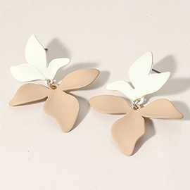 Matte Colored Petal Dangle Earrings