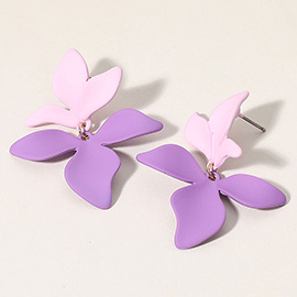 Matte Colored Petal Dangle Earrings