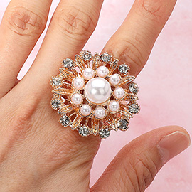 Pearl Flower Stretch Ring