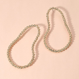 Oversized Textured Abstract Open Metal Earrings