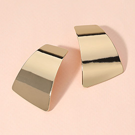 Metal Curved Plate Earrings