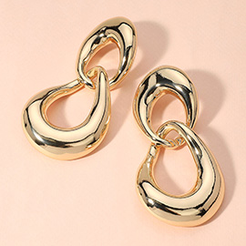 Oversized Chunky Teardrop Link Drop Earrings