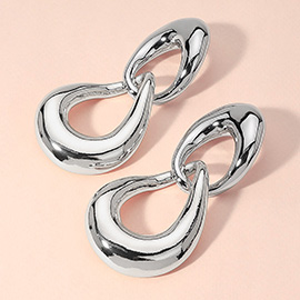 Oversized Chunky Teardrop Link Drop Earrings