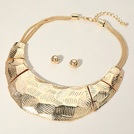 Textured Metal Collar Necklace