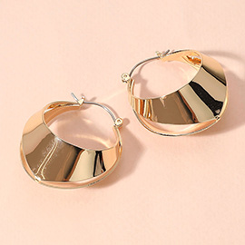 Wide Band Statement Pin Cath Hoop Earrings