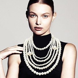 Pearl Beaded Multi Layered Statement Necklace