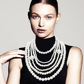 Pearl Beaded Multi Layered Statement Necklace