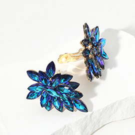 Marquise Crystal Cluster Clip on Evening Earrings