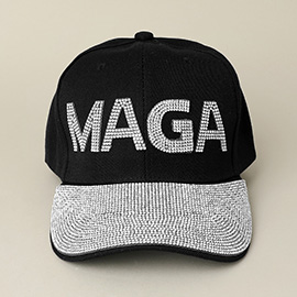 Bling Studded MAGA Message Accented Baseball Cap
