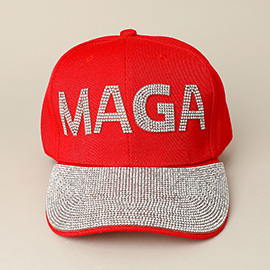 Bling Studded MAGA Message Accented Baseball Cap