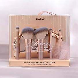 6PCS - Iconic Glow Mini Makeup Brush Set and Pouch