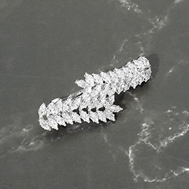 Marquise Stone Cluster Leaf Vine Barrette