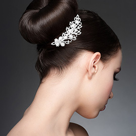 Marquise CZ Stone Cluster Flower Vine Hair Comb