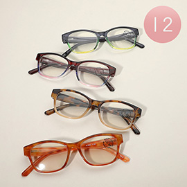 12PCS - Clear Lens Reading Glasses