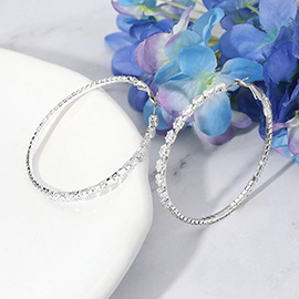 CZ Stone Cluster Around Hoop Evening Earrings
