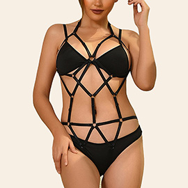 Strappy Body Harness Lingerie Bodysuit