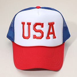 USA Embroidered Mesh Back Scuba Trucker Cap