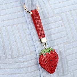 Bling Studded Strawberry Keychain / Bag Charm