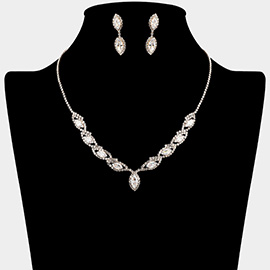 Marquise CZ Stone Embellished Necklace
