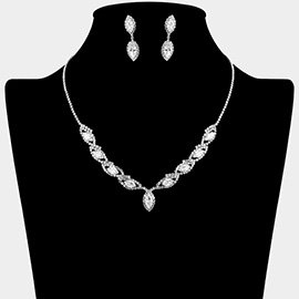 Marquise CZ Stone Embellished Necklace