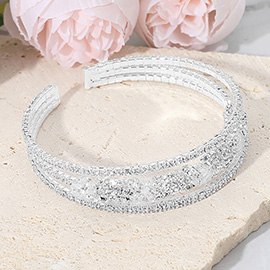 CZ Stone Paved Split Evening Cuff Bracelet