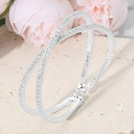 Stone Paved Crisscross Evening Cuff Bracelet