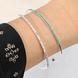 CZ Stone Paved Bar Evening Cuff Bracelet