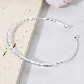 CZ Stone Paved Bar Evening Cuff Bracelet