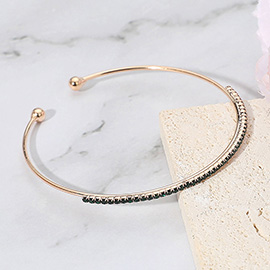 CZ Stone Paved Bar Evening Cuff Bracelet