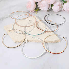 CZ Stone Paved Bar Evening Cuff Bracelet