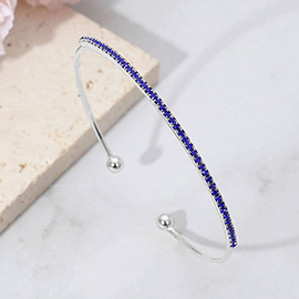 CZ Stone Paved Bar Evening Cuff Bracelet