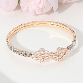 Marquise CZ Stone Cluster Tip Evening Cuff Bracelet