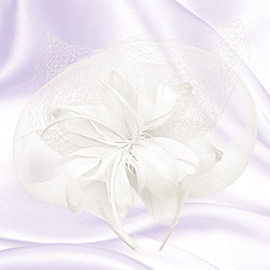 Flower Feather Mesh Fascinator / Headband