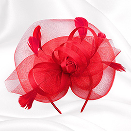 Flower Feather Fascinator / Headband