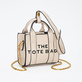 THE TOTE BAG Message Pointed Faux Leather Bag Charm / Mini Bag / Crossbody Bag