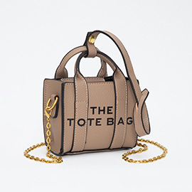 THE TOTE BAG Message Pointed Faux Leather Bag Charm / Mini Bag / Crossbody Bag
