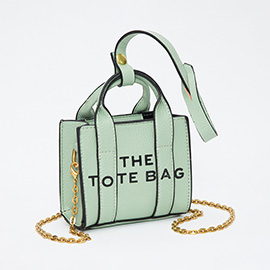 THE TOTE BAG Message Pointed Faux Leather Bag Charm / Mini Bag / Crossbody Bag