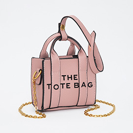 THE TOTE BAG Message Pointed Faux Leather Bag Charm / Mini Bag / Crossbody Bag