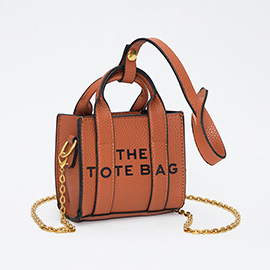 THE TOTE BAG Message Pointed Faux Leather Bag Charm / Mini Bag / Crossbody Bag