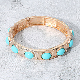 Oval Stone Paved Stretch Bracelet