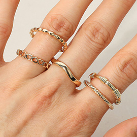 5PCS - Metal Stackable Rings