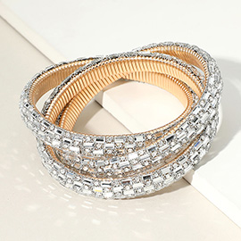 Stone Studded Infinity Knot Bangle Bracelet