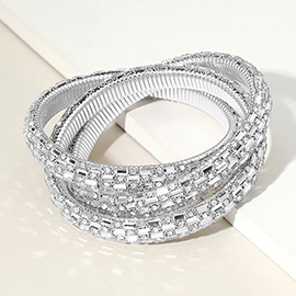 Stone Studded Infinity Knot Bangle Bracelet