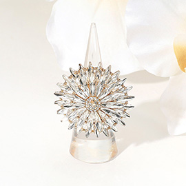 Flower Stone Cluster Stretch Ring