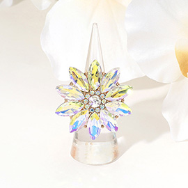 Marquise Stone Cluster Flower Stretch Ring